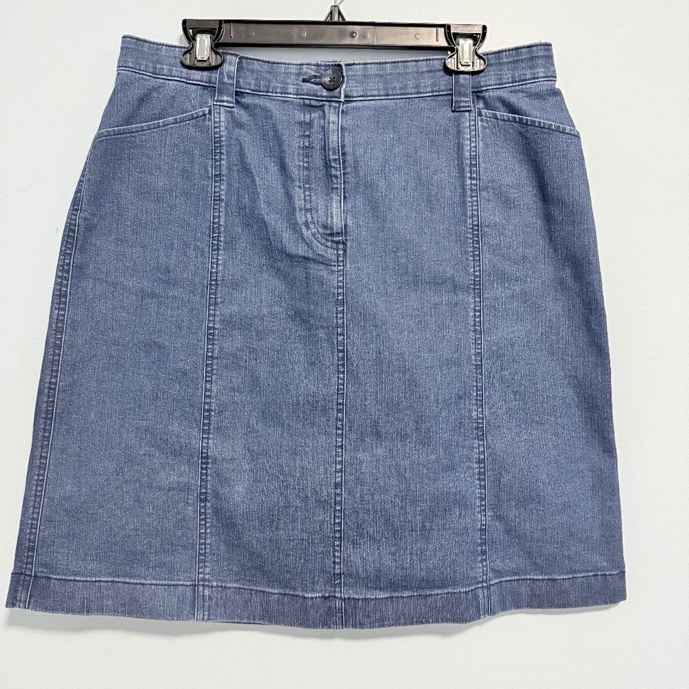 L.L.Bean Classic Fit Women’s Denim Jean Skirt Size 14